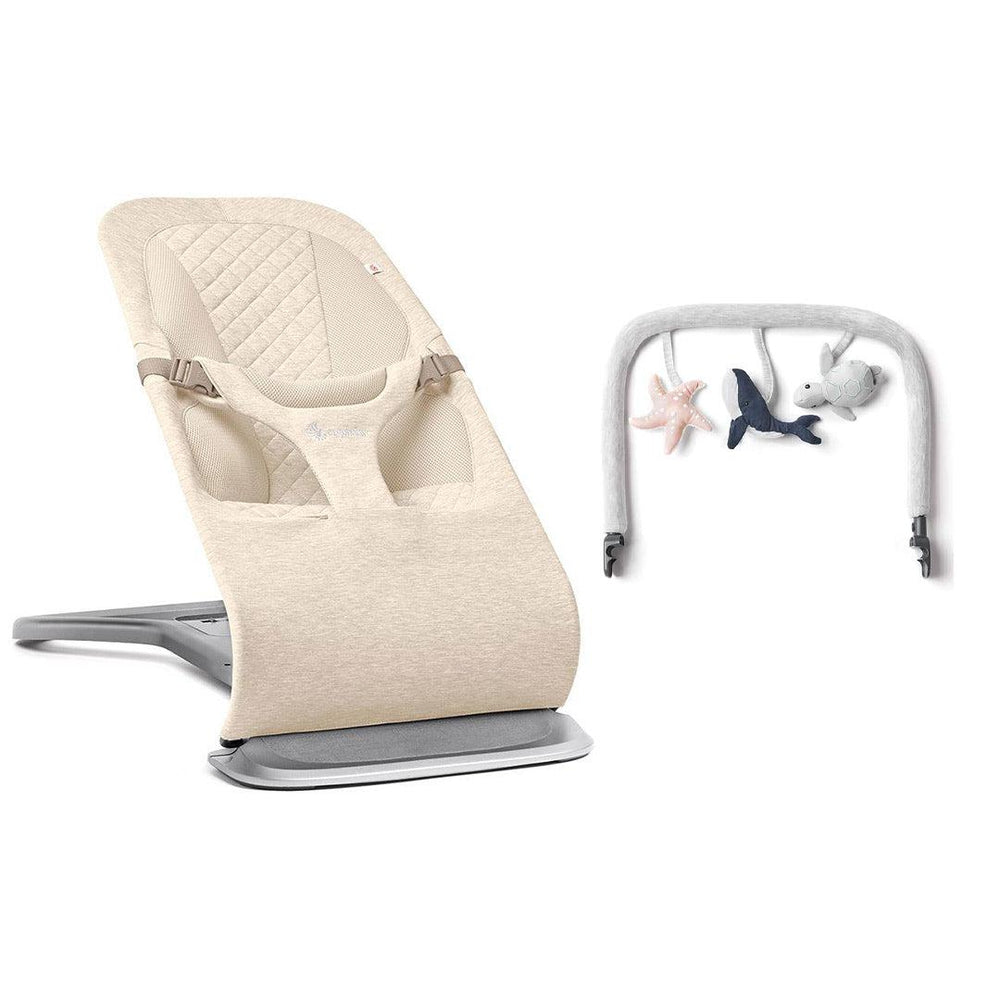 Outlet - Ergobaby Evolve Baby Bouncer - Cream-Baby Bouncers-Without Toy Bar- | Natural Baby Shower