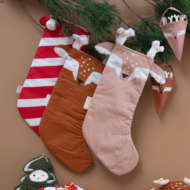 Outlet - Fabelab Christmas Deer Stocking - Cinnamon-Seasonal Decorations- | Natural Baby Shower