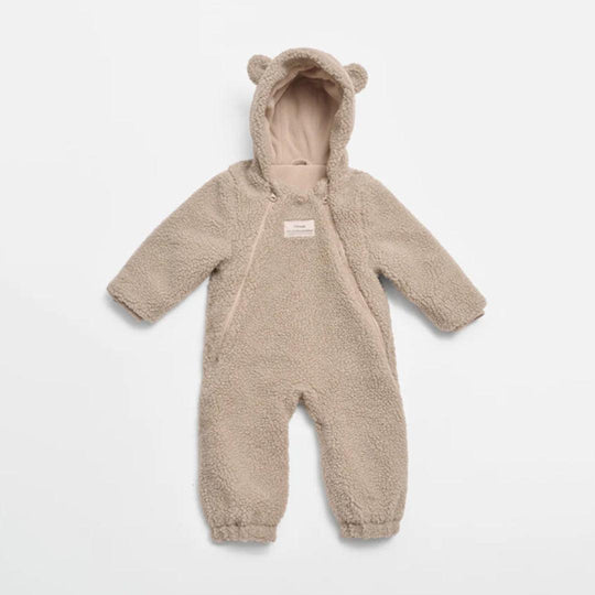 FINNSON Alf Footless Eco Pram Suit Borg - Beige-Pramsuits-Beige-12-18m | Natural Baby Shower