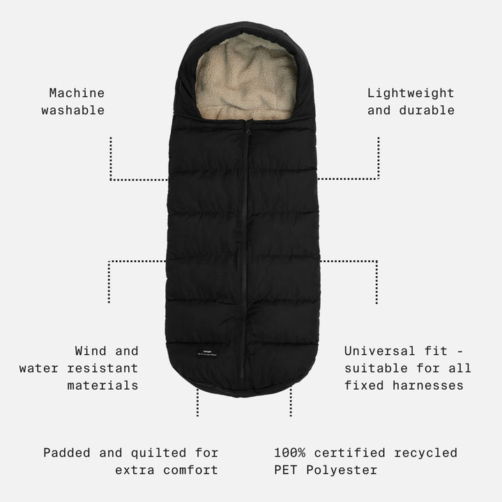 Finnson Alma Eco Universal Pram Footmuff - Taupe-Footmuffs-Taupe- | Natural Baby Shower