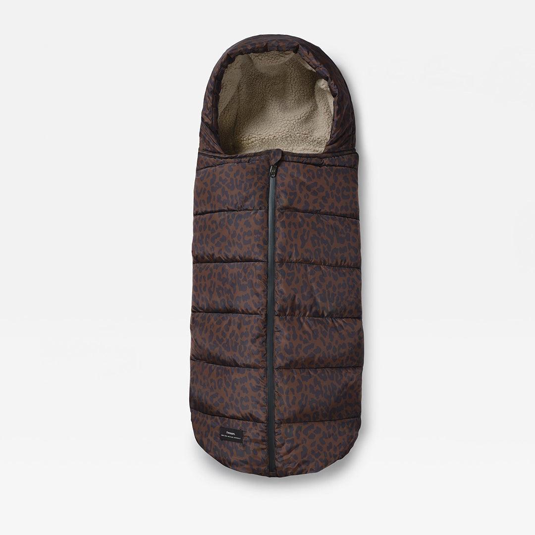 Finnson Alma Universal Eco Quilted Footmuff - Choc Leoaprd-Footmuffs- | Natural Baby Shower