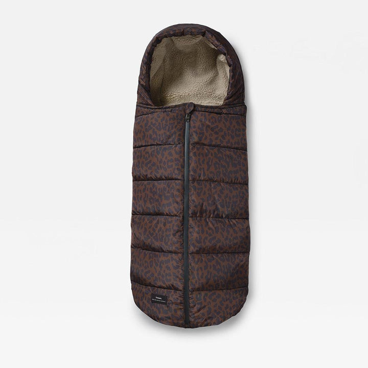Finnson Alma Universal Eco Quilted Footmuff - Choc Leoaprd-Footmuffs- | Natural Baby Shower