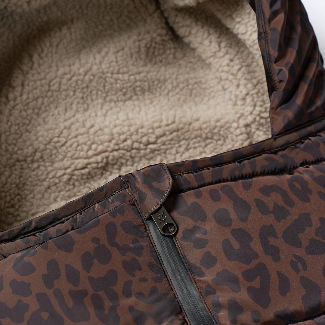 Finnson Alma Universal Eco Quilted Footmuff - Choc Leoaprd-Footmuffs- | Natural Baby Shower