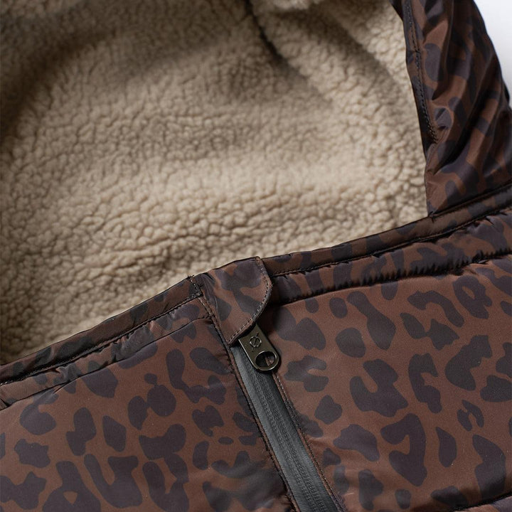 Finnson Alma Universal Eco Quilted Footmuff - Choc Leoaprd-Footmuffs- | Natural Baby Shower