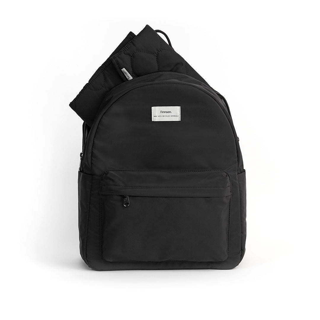 Finnson Ana Eco Changing Backpack - Black-Changing Bags-Black- | Natural Baby Shower