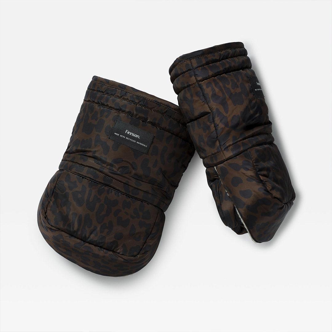 Finnson Astrid Eco Stroller Mittens - Choc Leoaprd-Stroller Mittens- | Natural Baby Shower