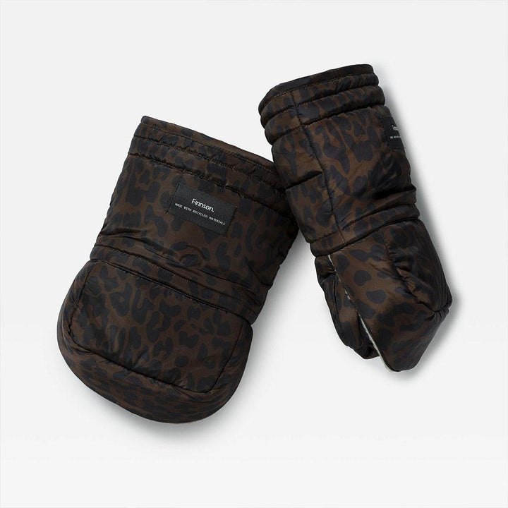 Finnson Astrid Eco Stroller Mittens - Choc Leoaprd-Stroller Mittens- | Natural Baby Shower