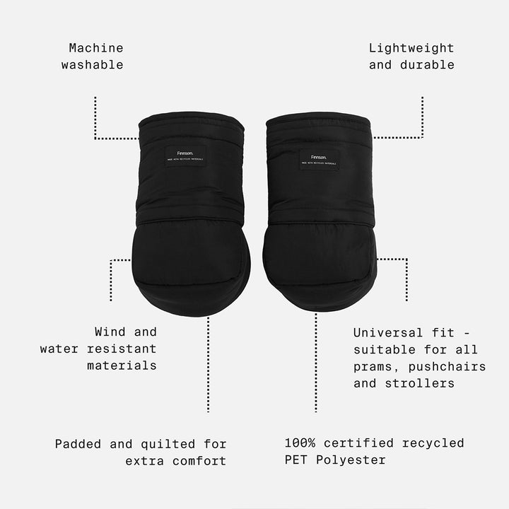 Finnson Astrid Eco Stroller Mittens - Choc Leoaprd-Stroller Mittens- | Natural Baby Shower