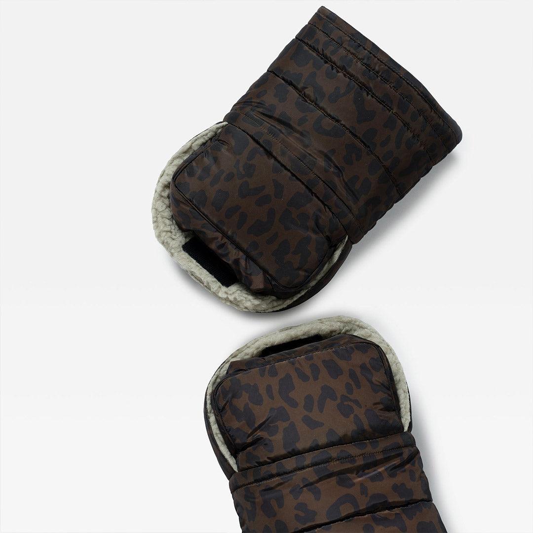 Finnson Astrid Eco Stroller Mittens - Choc Leoaprd-Stroller Mittens- | Natural Baby Shower