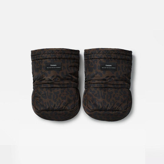 Finnson Astrid Eco Stroller Mittens - Choc Leoaprd-Stroller Mittens- | Natural Baby Shower