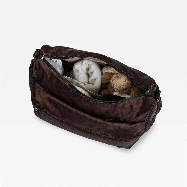 Finnson Clara Eco Oversized Changing Bag - Choc Leoaprd-Changing Bags- | Natural Baby Shower