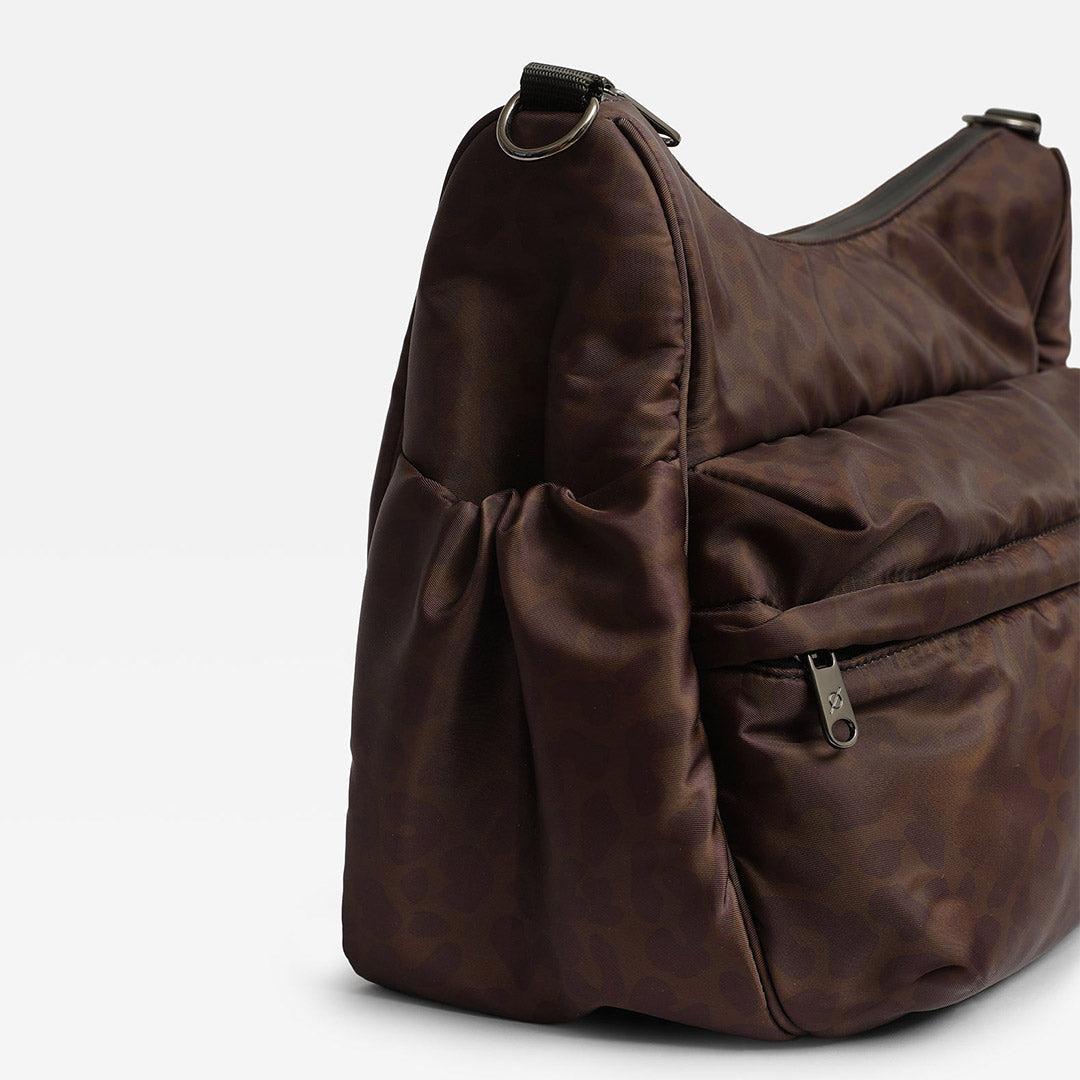 Finnson Clara Eco Oversized Changing Bag - Choc Leoaprd-Changing Bags- | Natural Baby Shower