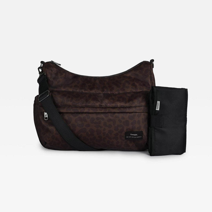 Finnson Clara Eco Oversized Changing Bag - Choc Leoaprd-Changing Bags- | Natural Baby Shower