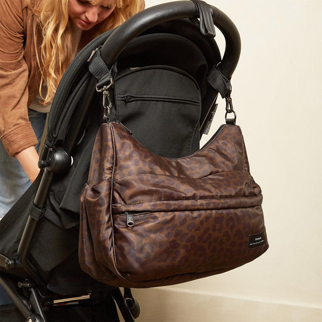 Finnson Clara Eco Oversized Changing Bag - Choc Leoaprd-Changing Bags- | Natural Baby Shower