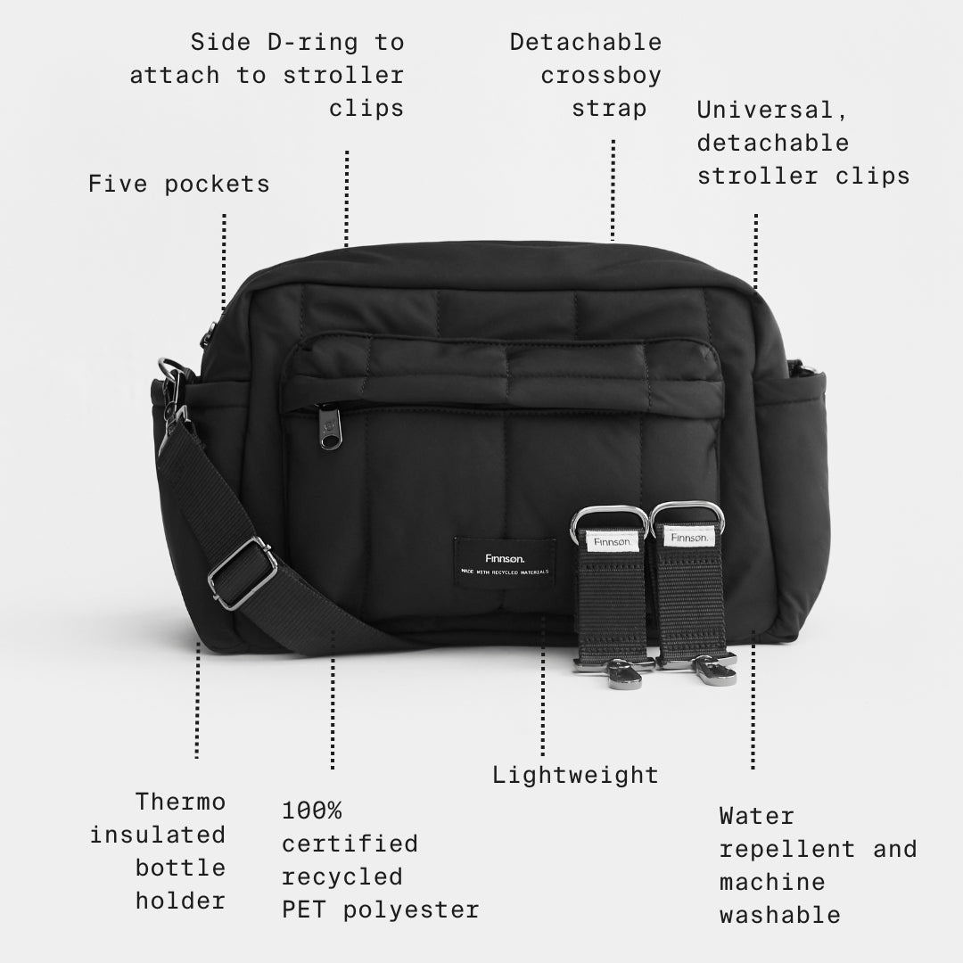 Finnson Freya Eco Oversized Stroller Organiser - Mocha Borg-Stroller Organisers- | Natural Baby Shower