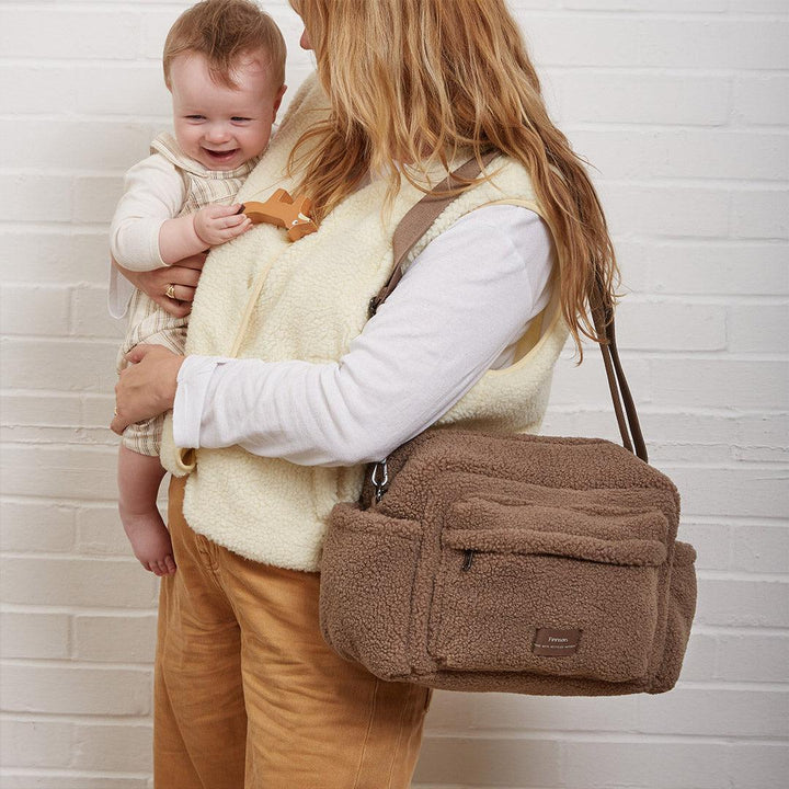 Finnson Freya Eco Oversized Stroller Organiser - Mocha Borg-Stroller Organisers- | Natural Baby Shower