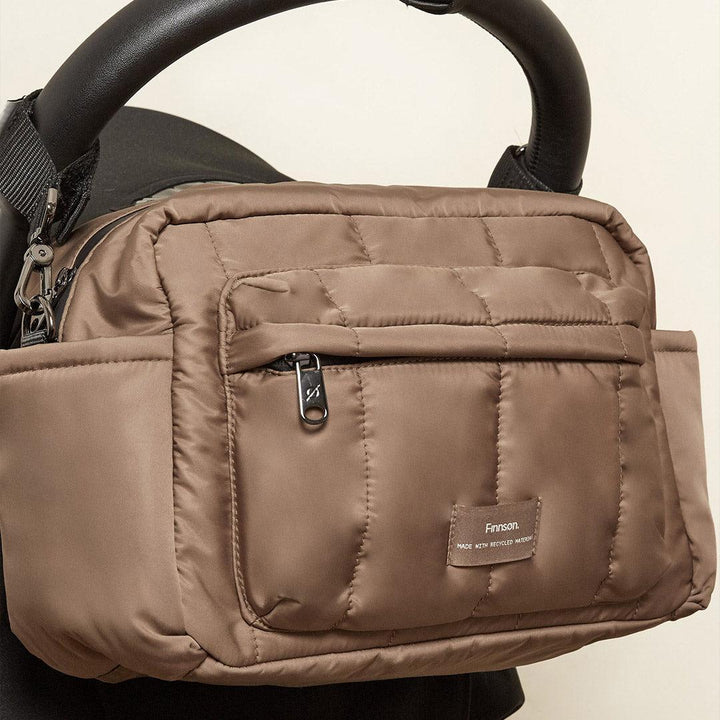 Finnson Freya Eco Oversized Stroller Organiser - Mocha-Stroller Organisers- | Natural Baby Shower