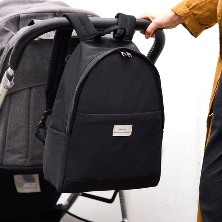 Finnson Inge Eco Changing Backpack With Changing Mat - Black-Changing Bags-Black- | Natural Baby Shower