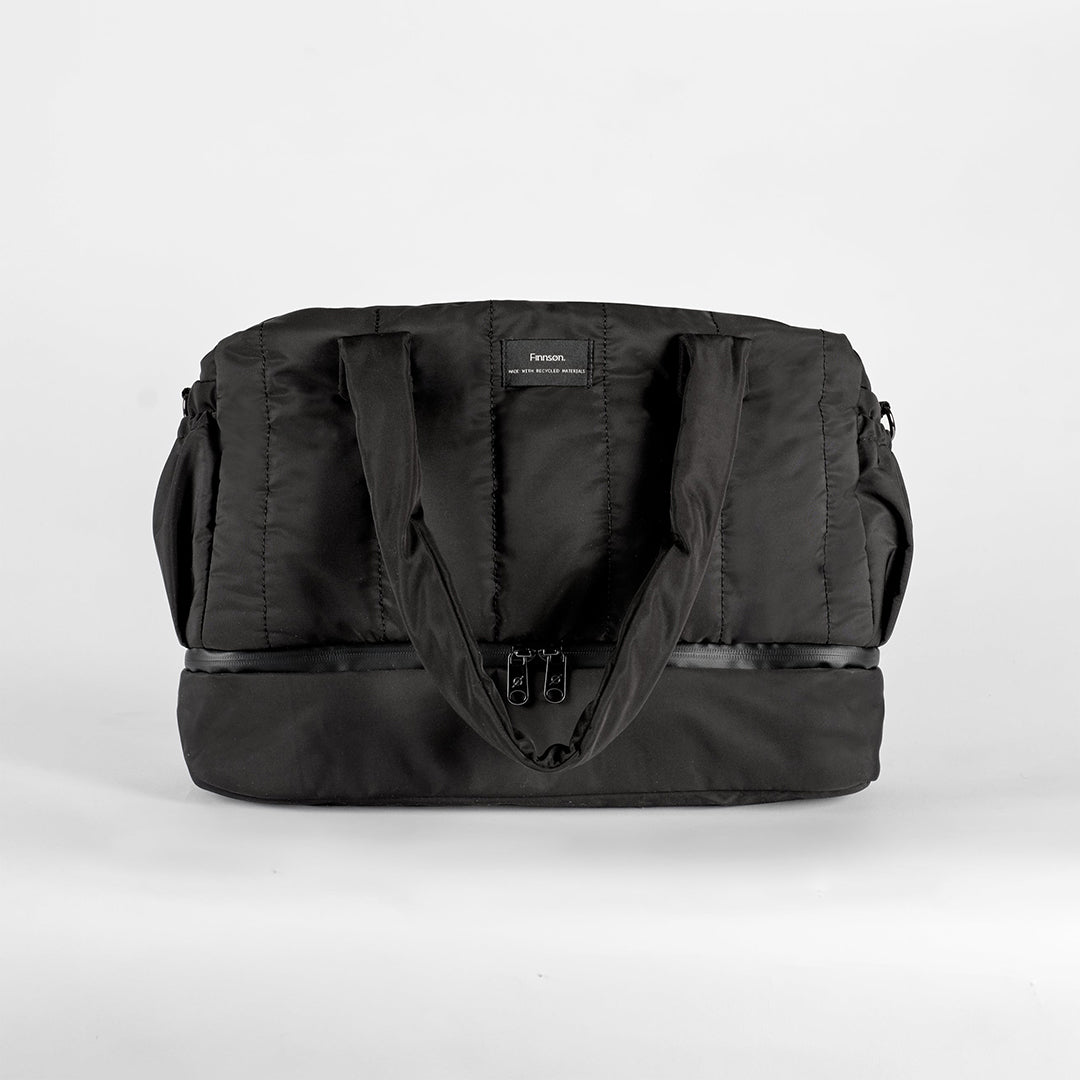 Finnson Innes Eco Holdall Changing Bag With Changing Mat - Black-Changing Bags-Black- | Natural Baby Shower