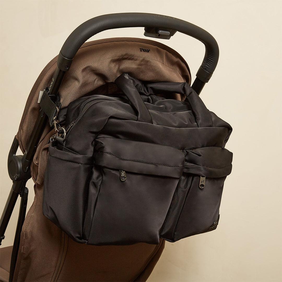 Finnson Iris Eco Double Pocket Holdall - Black-Changing Bags- | Natural Baby Shower