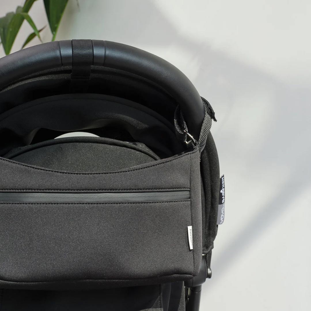 Finnson Odin Eco Stroller Organiser with Built in Stroller Clips - Black-Stroller Organisers-Black- | Natural Baby Shower