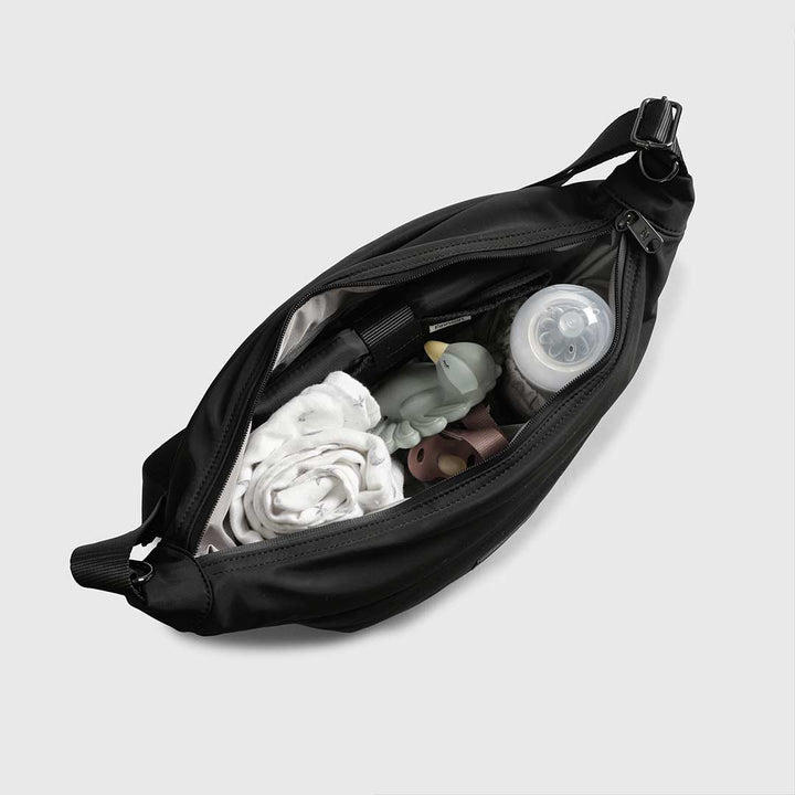 Finnson Osma Eco Sling Changing Bag with Clips - Black-Changing Bags-Black- | Natural Baby Shower