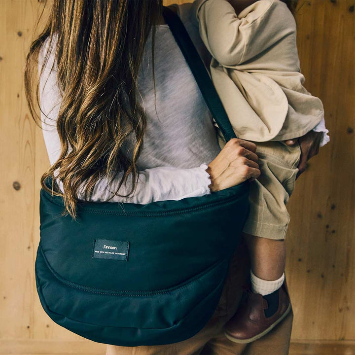 Finnson Osma Eco Sling Changing Bag with Clips - Black-Changing Bags-Black- | Natural Baby Shower