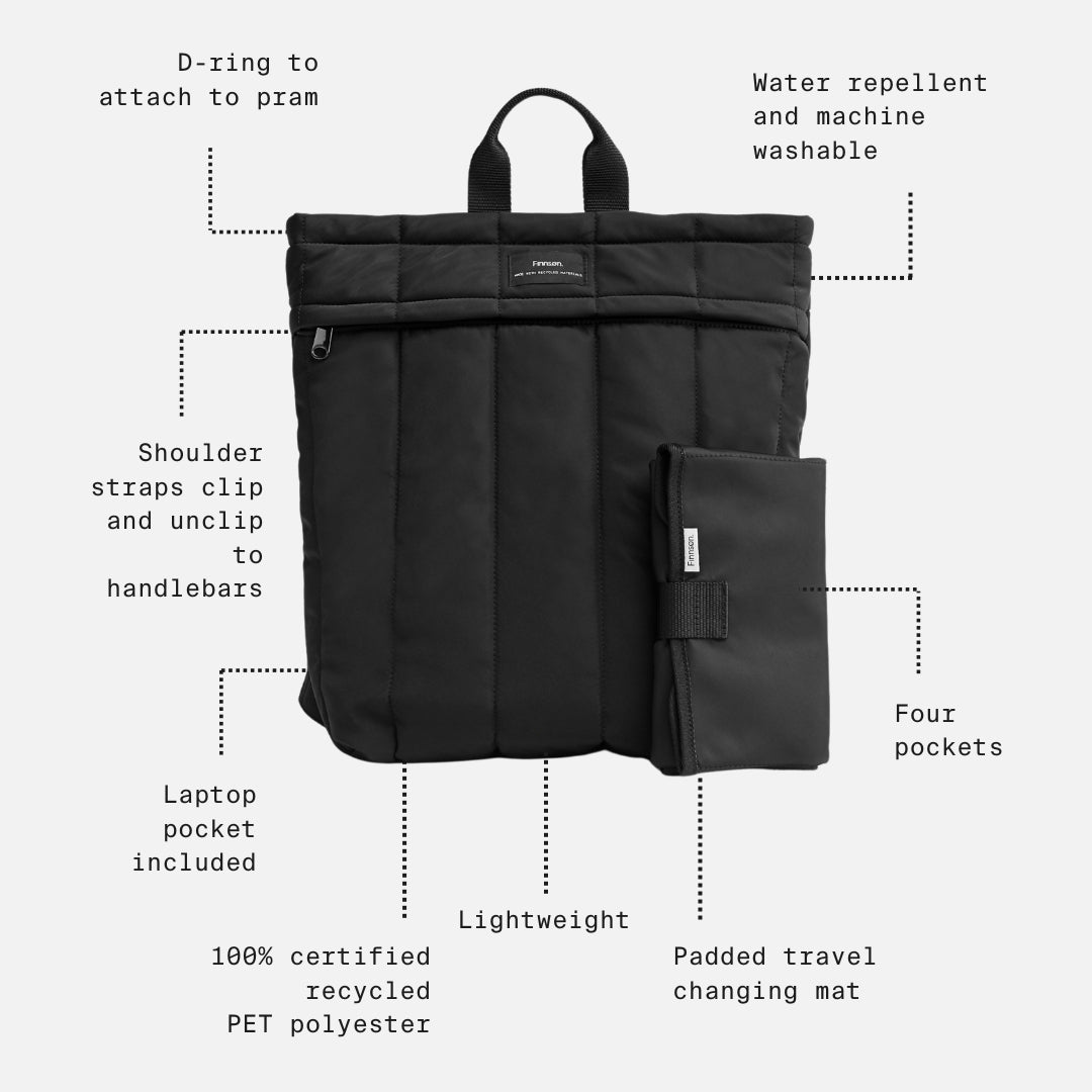 Finnson RAE Eco Changing Backpack with Changing Mat - Taupe-Changing Bags-Taupe- | Natural Baby Shower