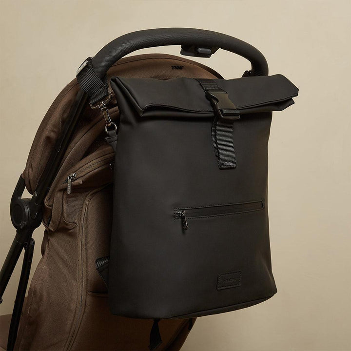 Finnson Viggo Eco Roll Top Changing Backpack - Black-Changing Bags- | Natural Baby Shower
