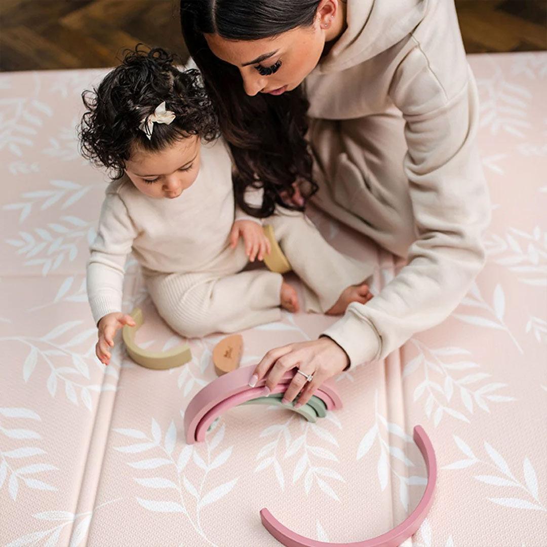 FOLDiMATS Playmat 130x190cm - Botanical Scallop-Play Mats-Botanical Scallop-130x190cm | Natural Baby Shower