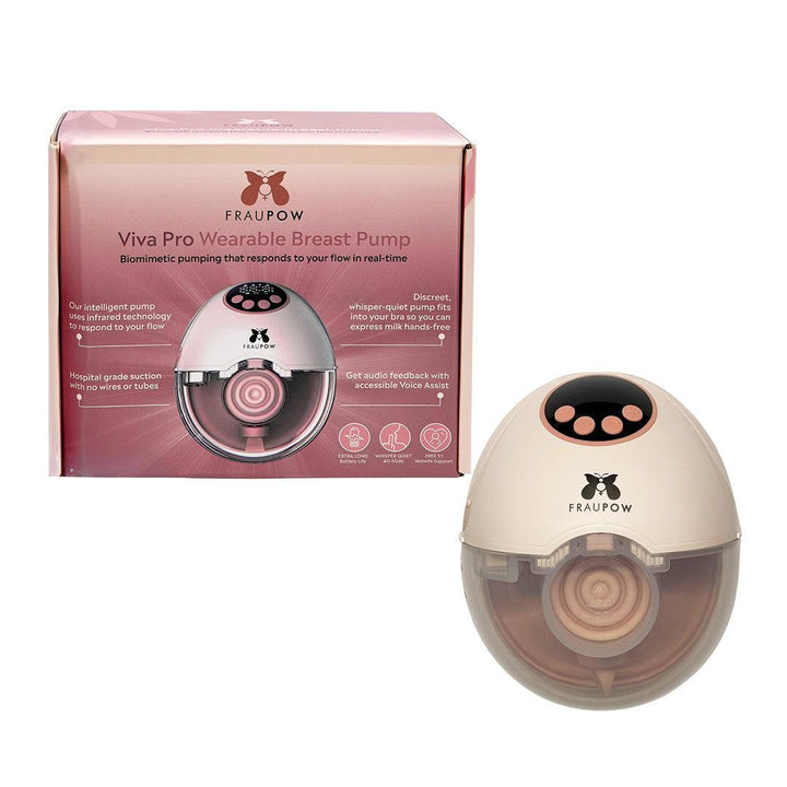 Fraupow Viva Pro Wearable Hands-Free Breast Pump - Pink-Breast Pumps-Pink- | Natural Baby Shower