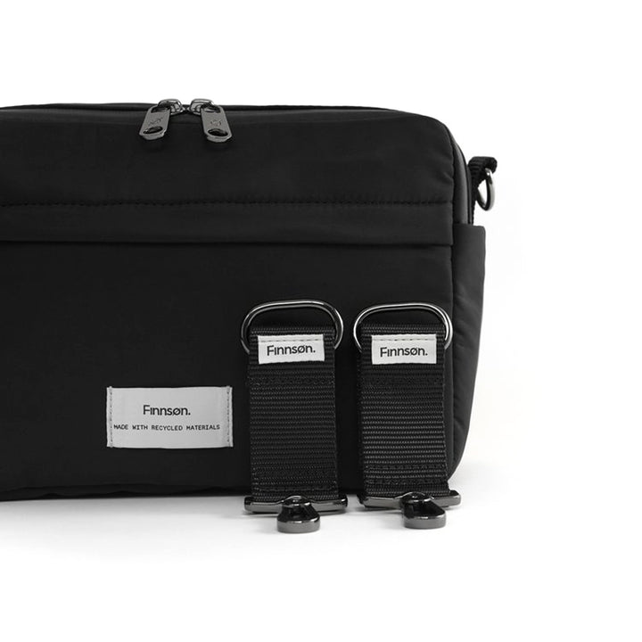 Finnson Frida Eco Stroller Organiser With Stroller Clips - Black-Stroller Organisers-Black- | Natural Baby Shower