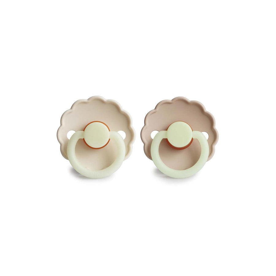 FRIGG Daisy Latex Pacifier - Cream Night - 2 Pack-Pacifiers-Cream Night/Croissant Night-0-6m | Natural Baby Shower