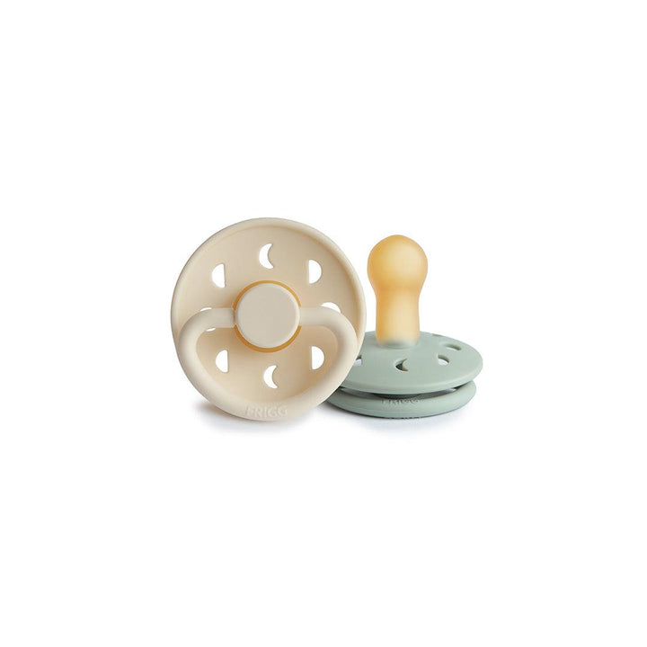 FRIGG Moon Phase Latex Pacifier - 2 Pack - Cream - Sage-Pacifiers-Cream/Sage-6-18m | Natural Baby Shower