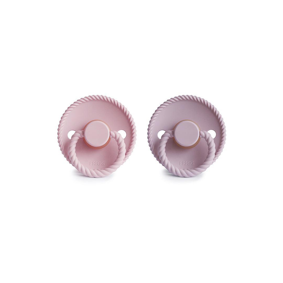 FRIGG Rope Latex Pacifier - 2 Pack - Baby Pink - Soft Lilac