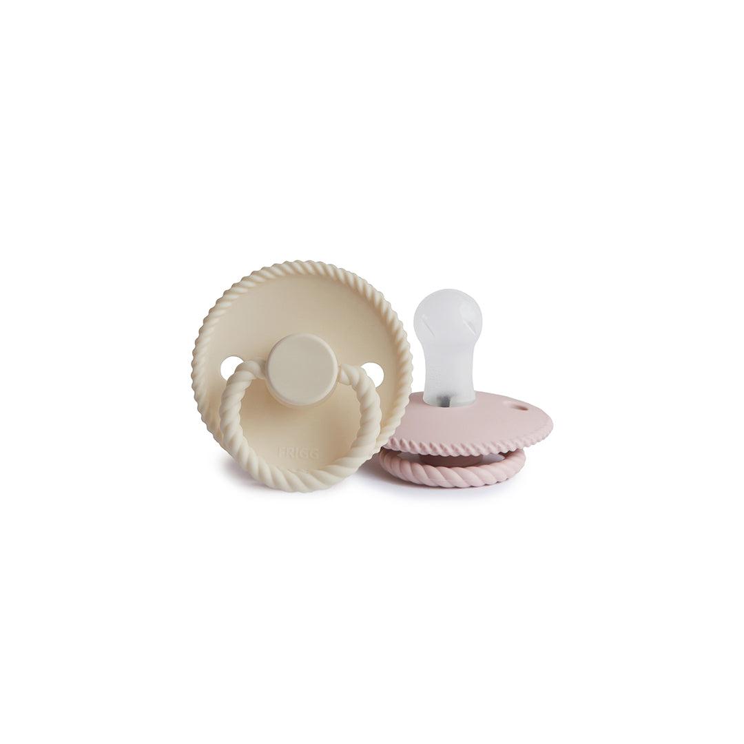FRIGG Rope Silicone Pacifier - 2 Pack - Blush - Cream-Pacifiers-Blush/Cream-0-6m | Natural Baby Shower