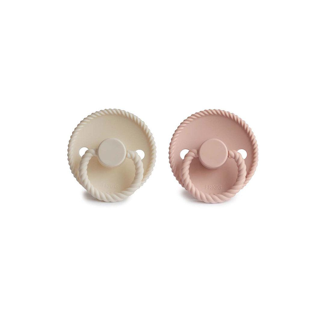 FRIGG Rope Silicone Pacifier - 2 Pack - Blush - Cream-Pacifiers-Blush/Cream-0-6m | Natural Baby Shower