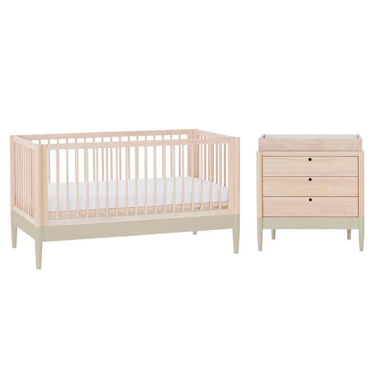 Gaia Baby Eos Cot & Dresser Set-Nursery Sets-Desert Sage/Natural Ash- | Natural Baby Shower