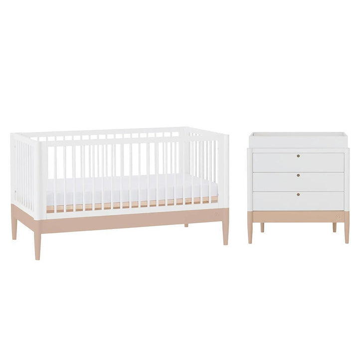 Gaia Baby Eos Cot & Dresser Set-Nursery Sets-Powder Blush/White- | Natural Baby Shower