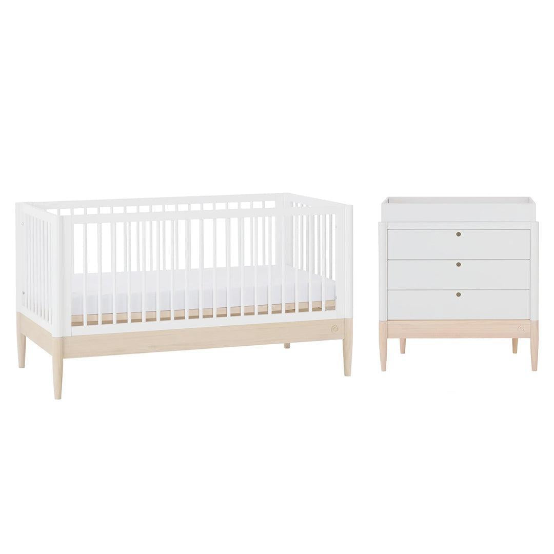 Gaia Baby Eos Cot & Dresser Set-Nursery Sets-Natural Ash/ White- | Natural Baby Shower