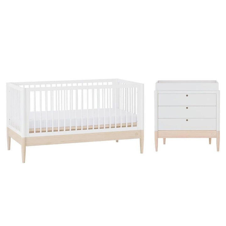 Gaia Baby Eos Cot & Dresser Set-Nursery Sets-Natural Ash/ White- | Natural Baby Shower