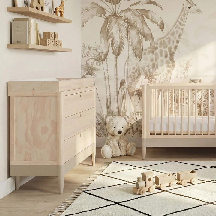 Gaia Baby Eos Cot & Dresser Set-Nursery Sets-Desert Sage/Natural Ash- | Natural Baby Shower