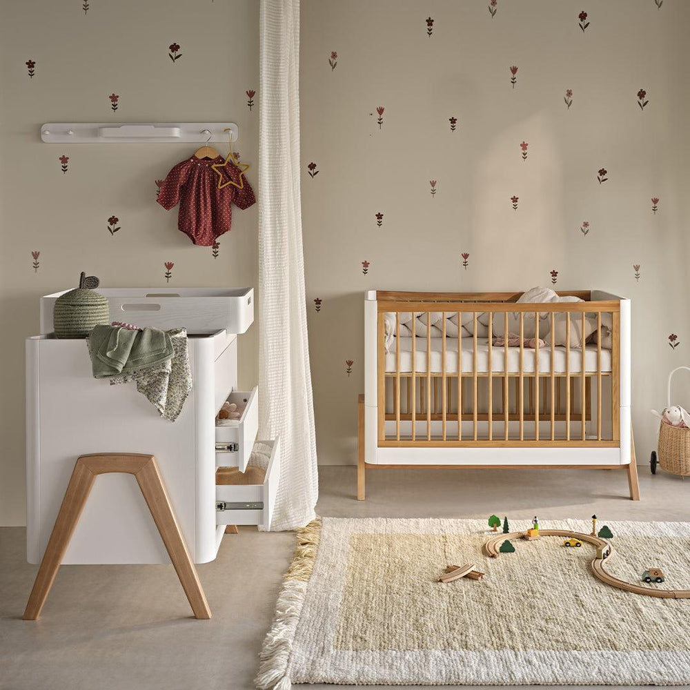 Gaia Baby Hera Dresser 'Studio Edit' - White / Oak-Changing Units-White / Oak- | Natural Baby Shower