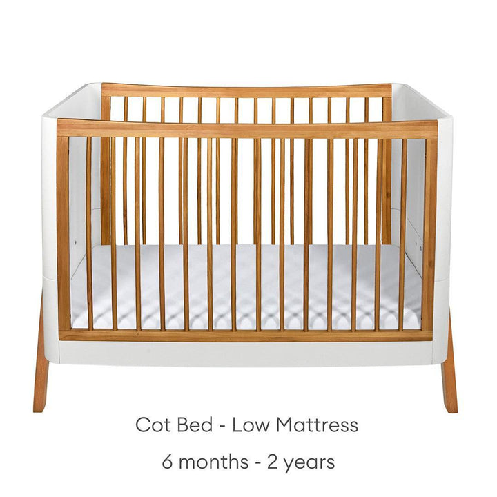 Gaia Baby Hera 'Studio Edit" Two Piece Set (Cot & Dresser) - White / Oak-Nursery Sets-White / Oak-Without Mattress | Natural Baby Shower