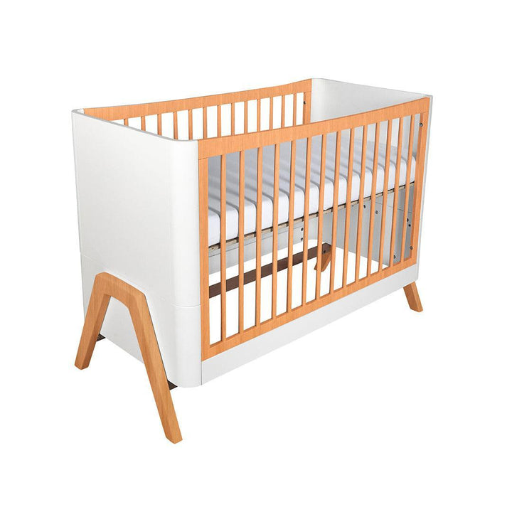 Gaia Baby Hera Cot Bed 'Studio Edit' - White / Oak-Cot Beds-White / Oak-Without Mattress | Natural Baby Shower