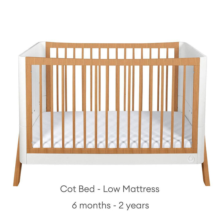 Gaia Baby Hera Cot Bed 'Studio Edit' - White / Oak-Cot Beds-White / Oak-Without Mattress | Natural Baby Shower