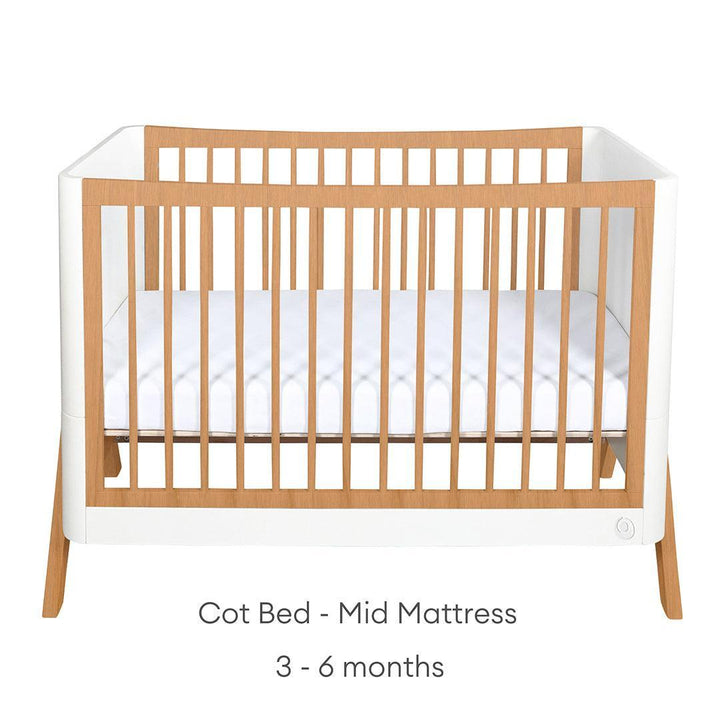 Gaia Baby Hera Cot Bed 'Studio Edit' - White / Oak-Cot Beds-White / Oak-Without Mattress | Natural Baby Shower