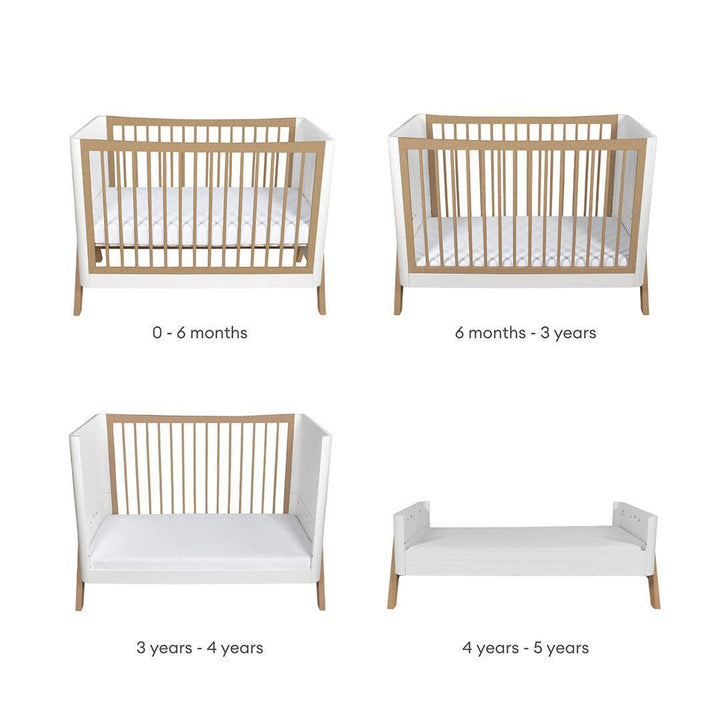 Gaia Baby Hera 'Studio Edit" Two Piece Set (Cot & Dresser) - White / Oak-Nursery Sets-White / Oak-Without Mattress | Natural Baby Shower