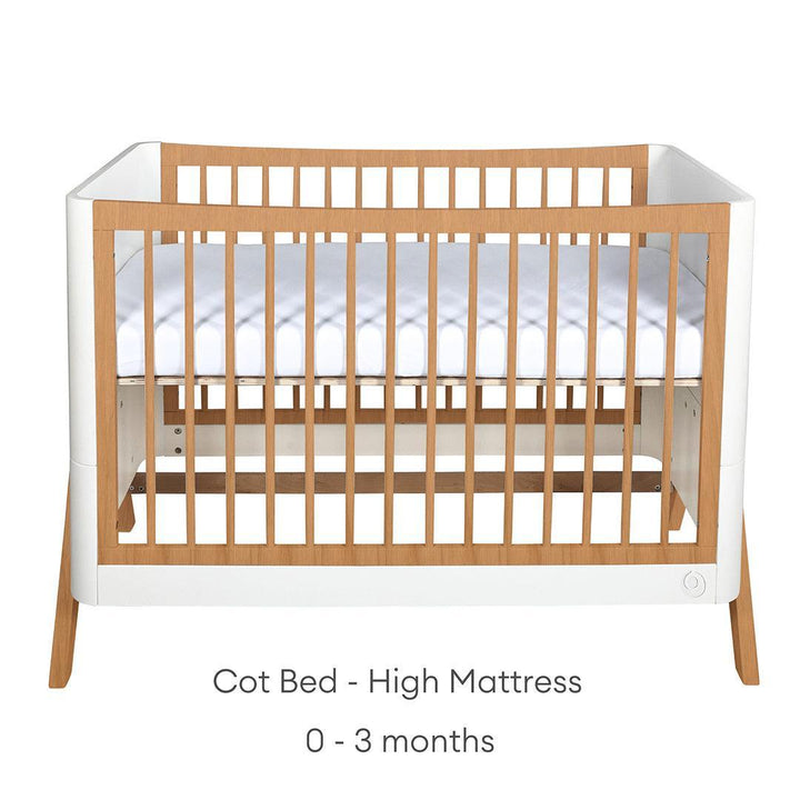 Gaia Baby Hera Cot Bed 'Studio Edit' - White / Oak-Cot Beds-White / Oak-Without Mattress | Natural Baby Shower