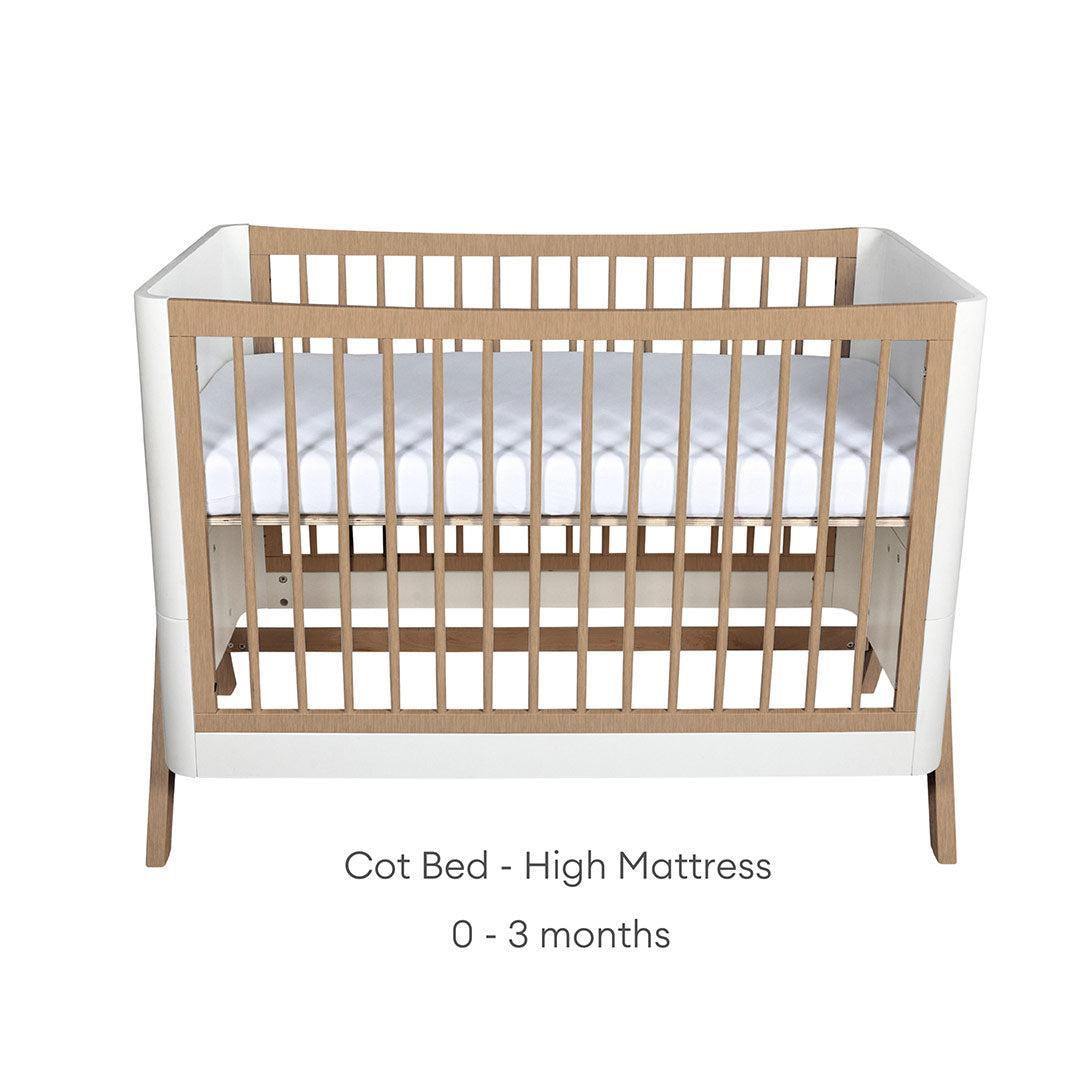 Gaia Baby Hera 'Studio Edit" Two Piece Set (Cot & Dresser) - White / Oak-Nursery Sets-White / Oak-Without Mattress | Natural Baby Shower